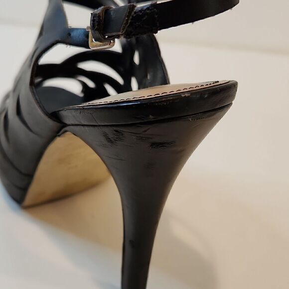 Marc Fisher Stappy Open Toe Heels Black Women's Sz 8M NICE! - Picture 13 of 15